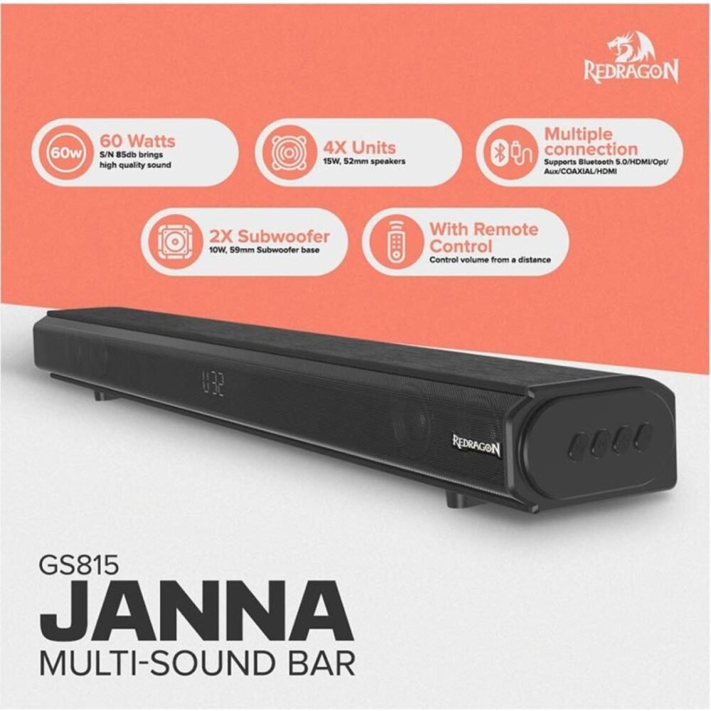 ⁦Redragon GS815 Janna Multi Soundbar⁩ - الصورة ⁦2⁩